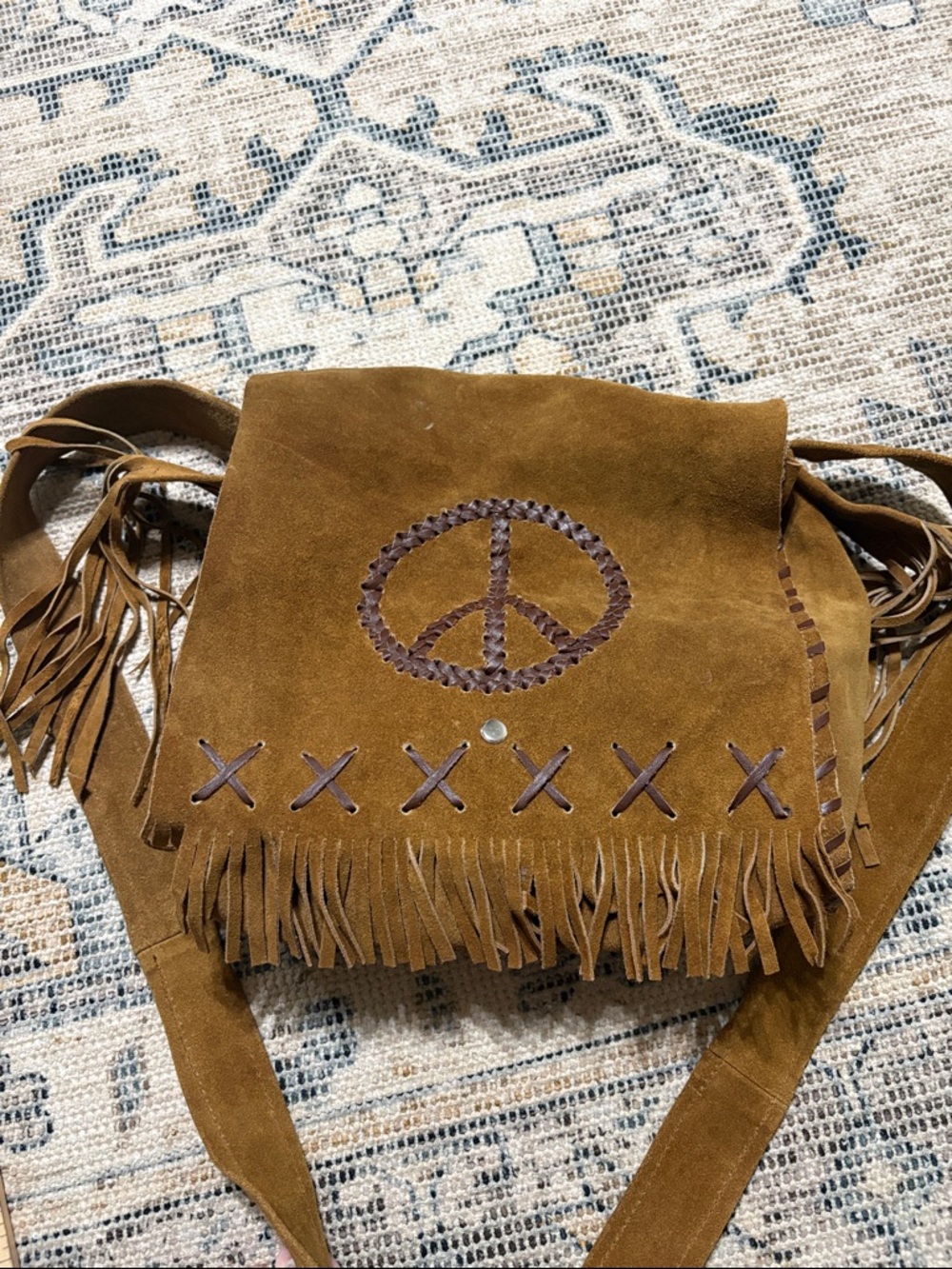 Suede fringed bag
